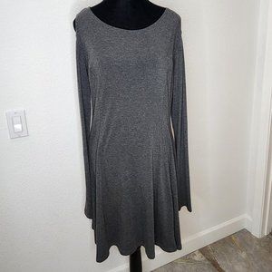 BLACK COLD SHOULDER LONG SLEEVE DRESS